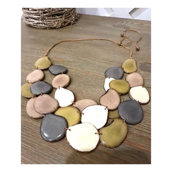 Organic Handmade Tagua Nut Necklace - Picture 1 of 5